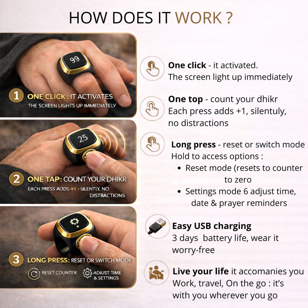 TAQWA Smart Ring - Never Miss A Prayer Again